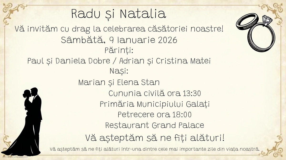 Invitație vintage