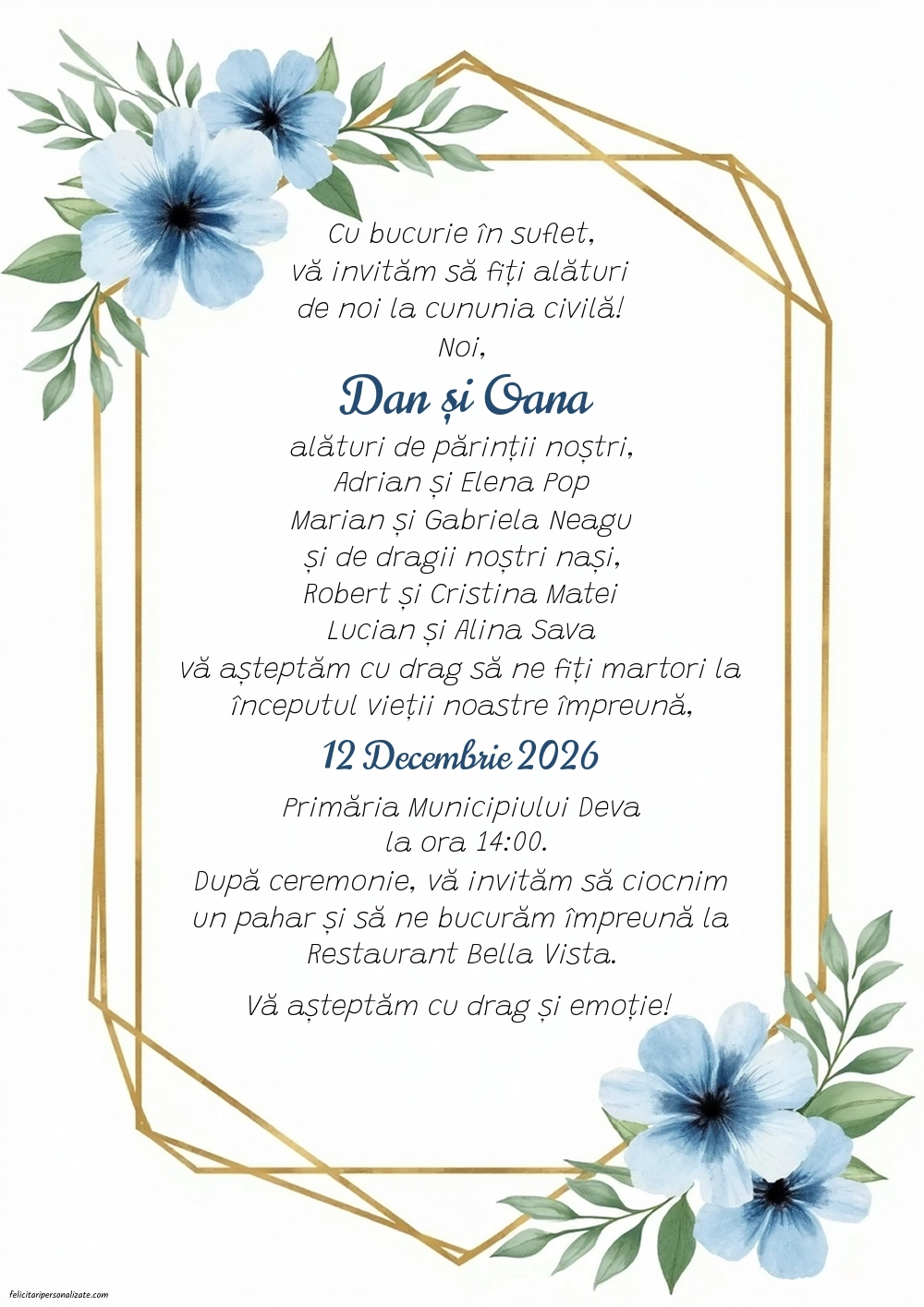 Invitație elegantă
