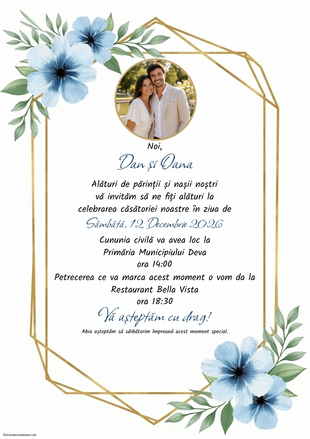 Invitație cu flori