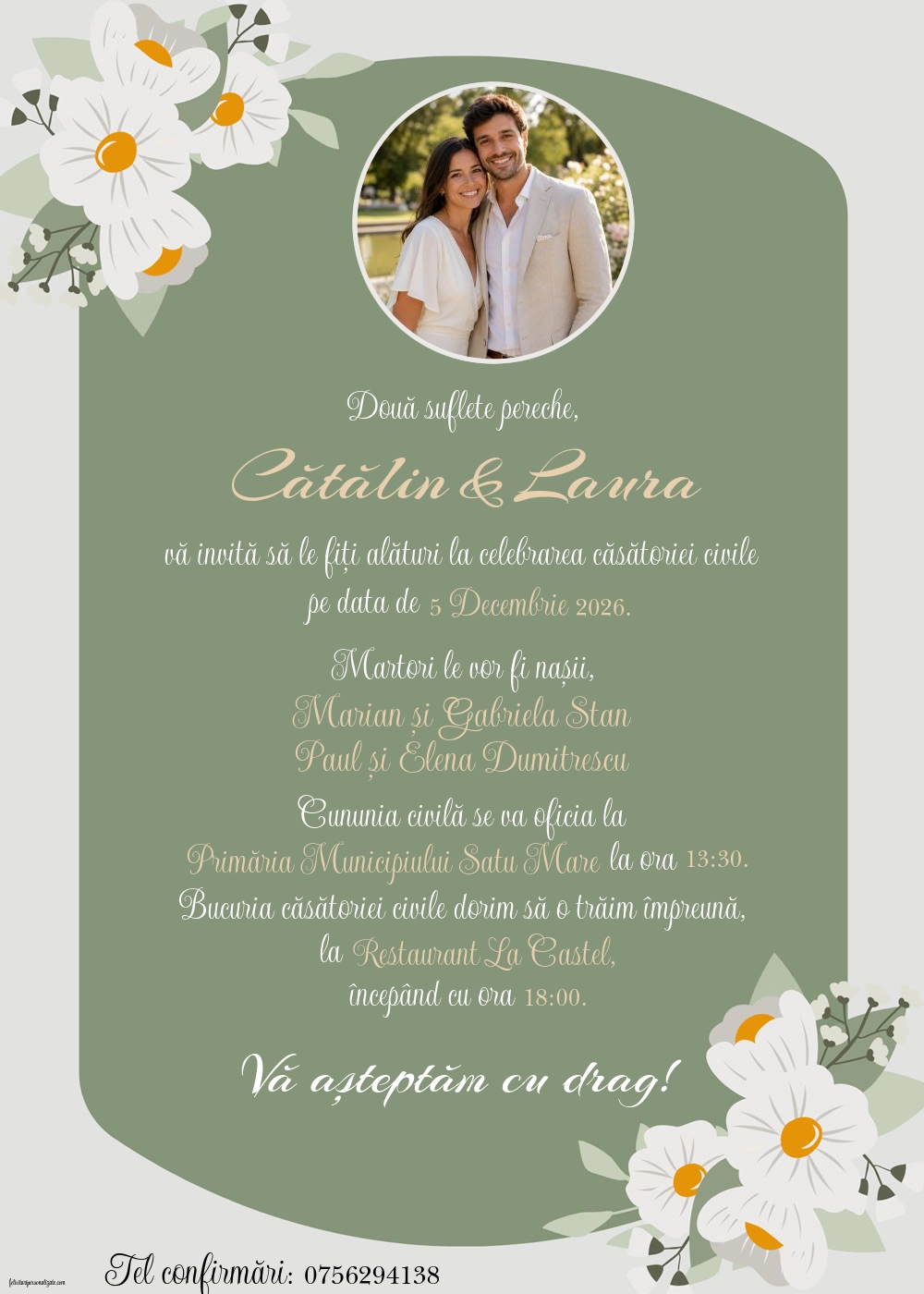 Invitație cu flori