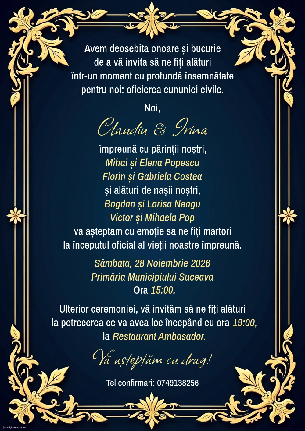 Invitație elegantă