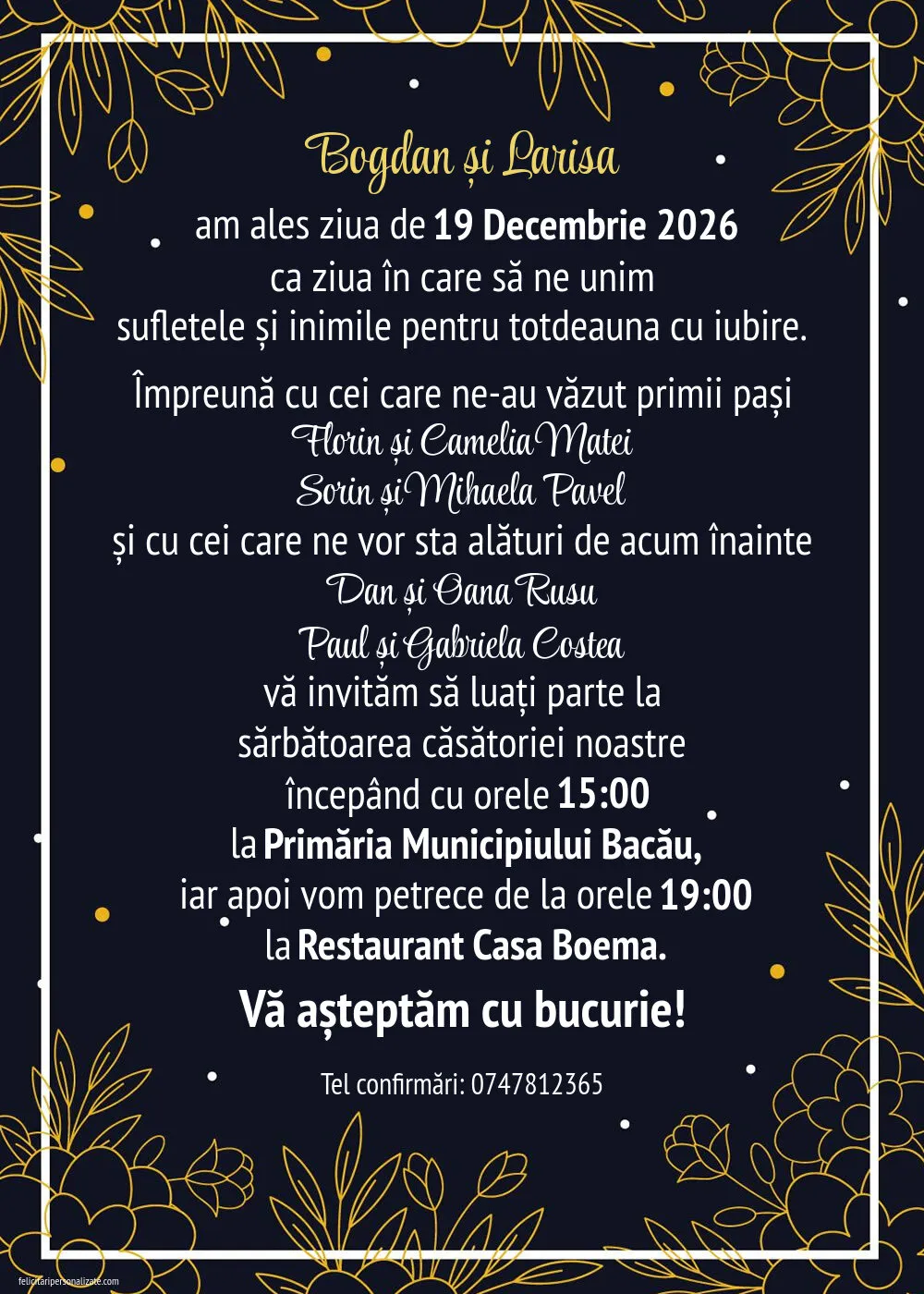 Invitație gold