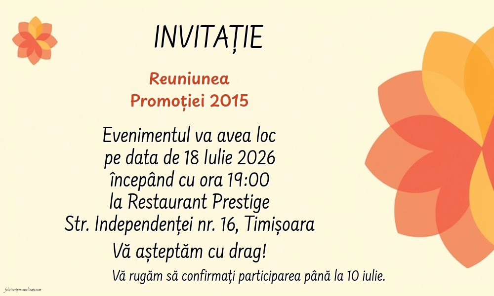 Invitație cu flori