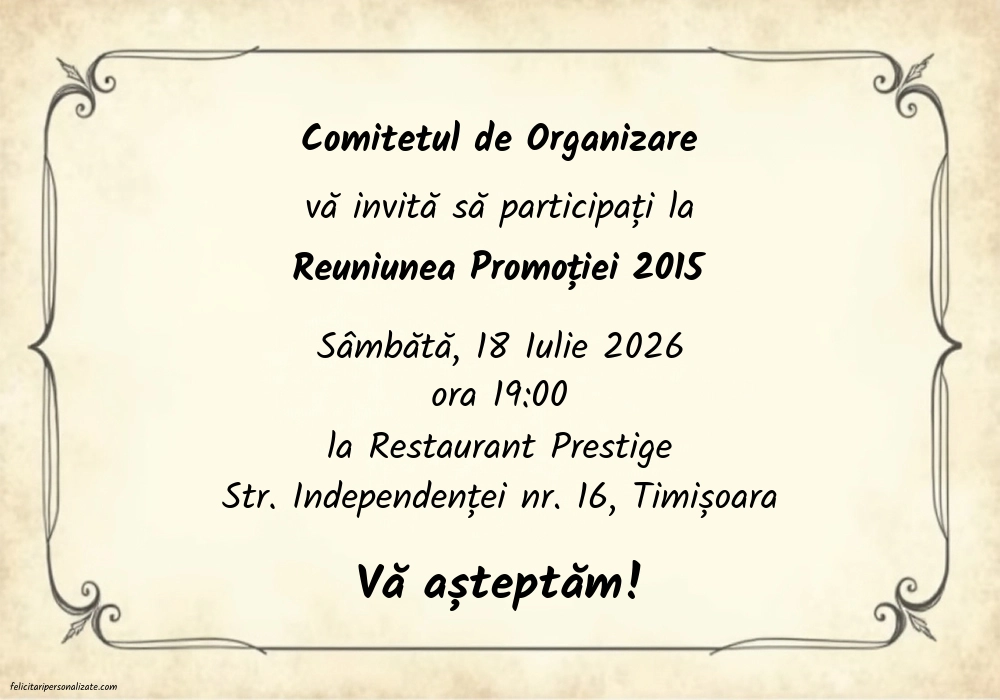 Invitație vintage
