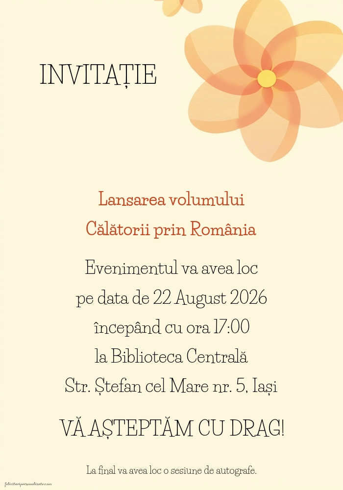 Invitație cu flori
