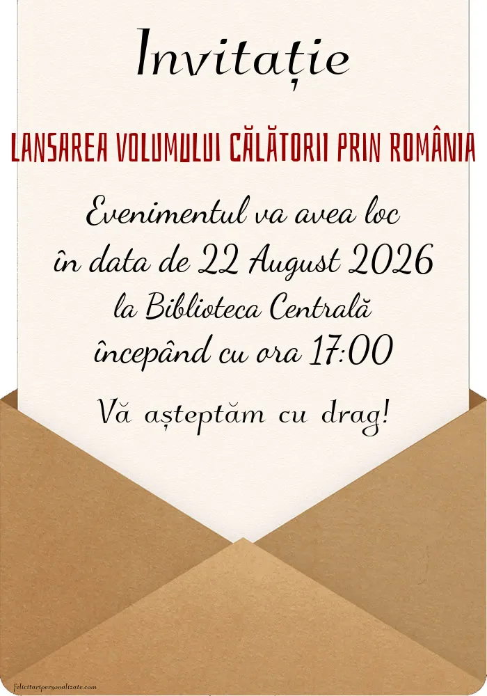 Invitație tip scrisoare
