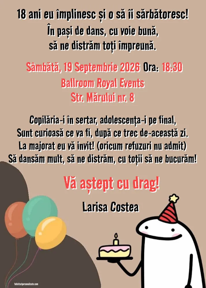Invitație amuzantă