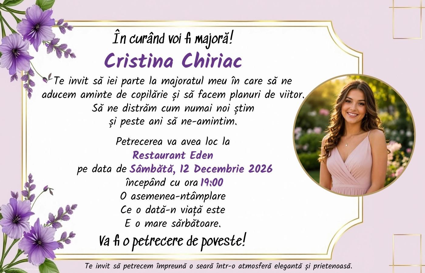 Invitație cu flori