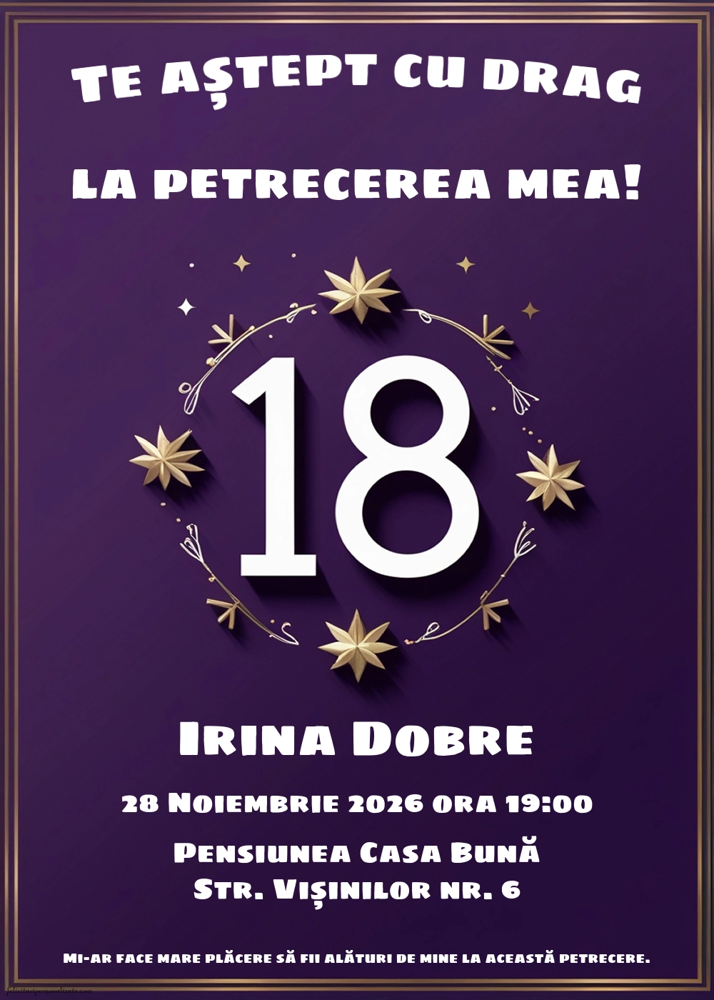 Invitație pentru 18