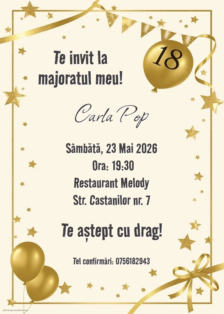 Invitație pentru 18