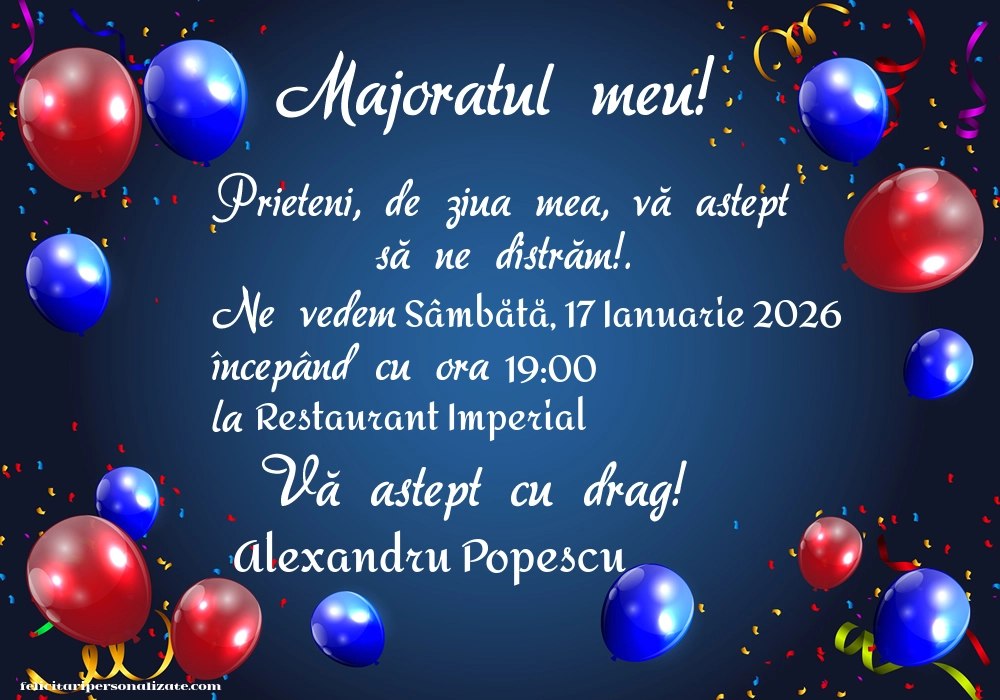 Invitație pentru prieteni