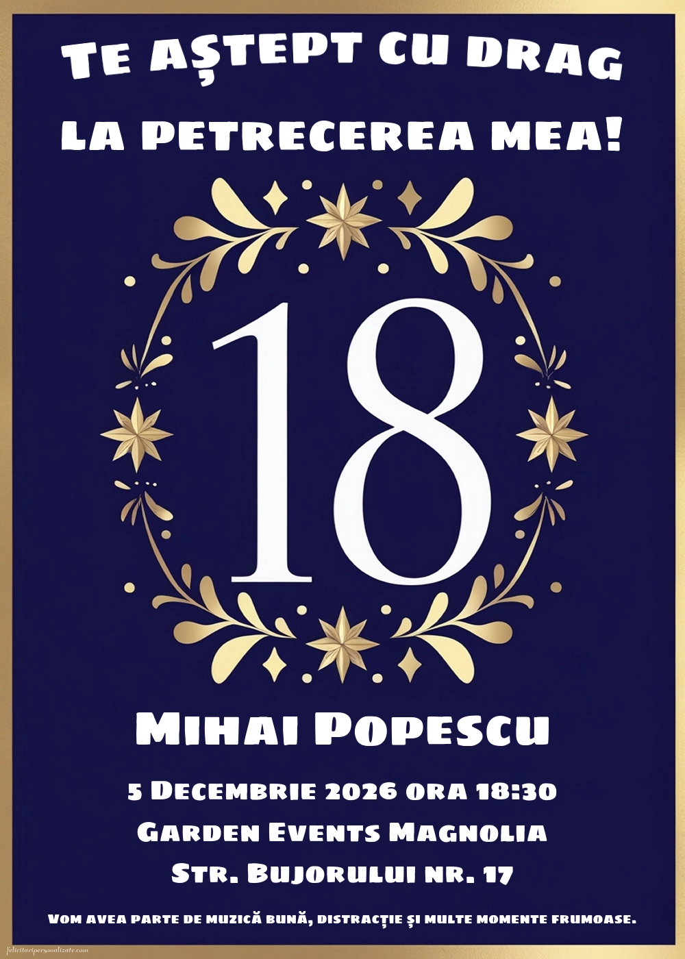 Invitație pentru 18
