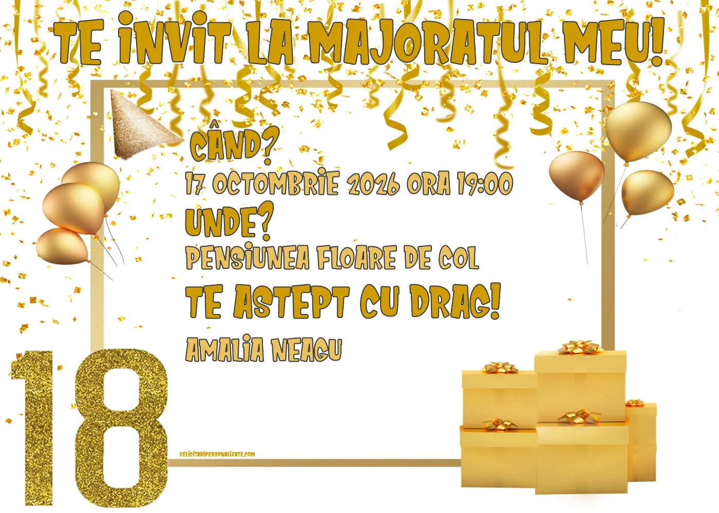 Invitație pentru 18