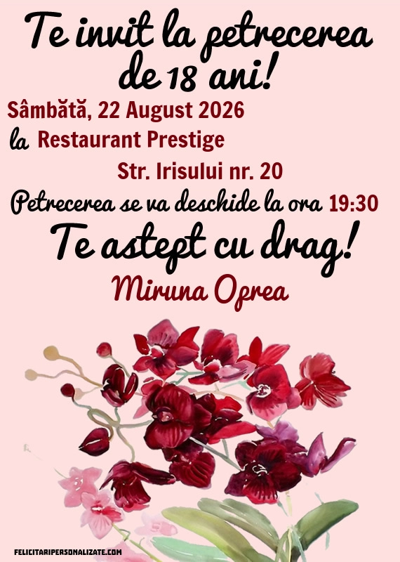 Invitație cu flori