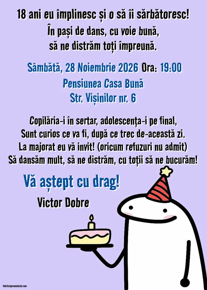 Invitație amuzantă