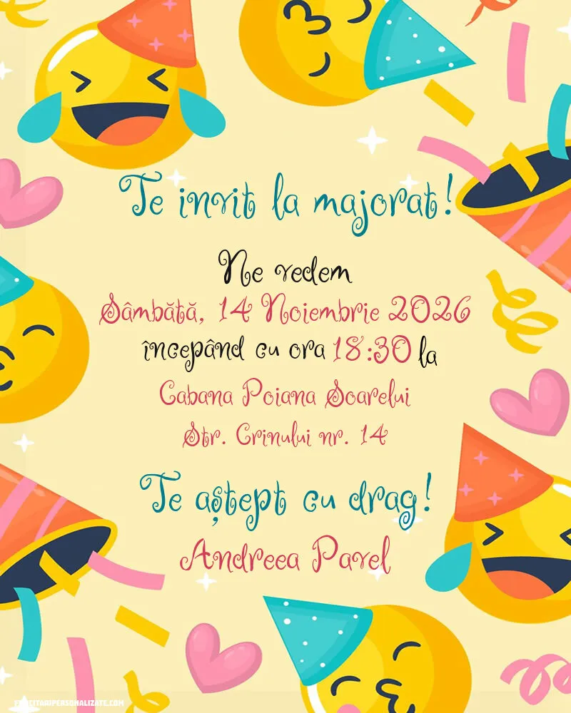 Invitație pentru 18 ani