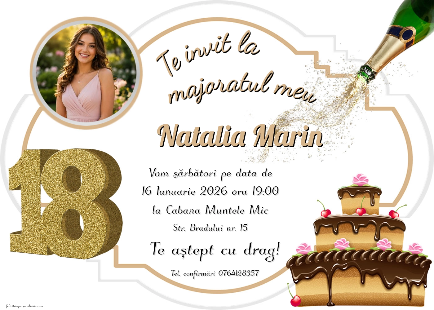 Invitație pentru 18 ani