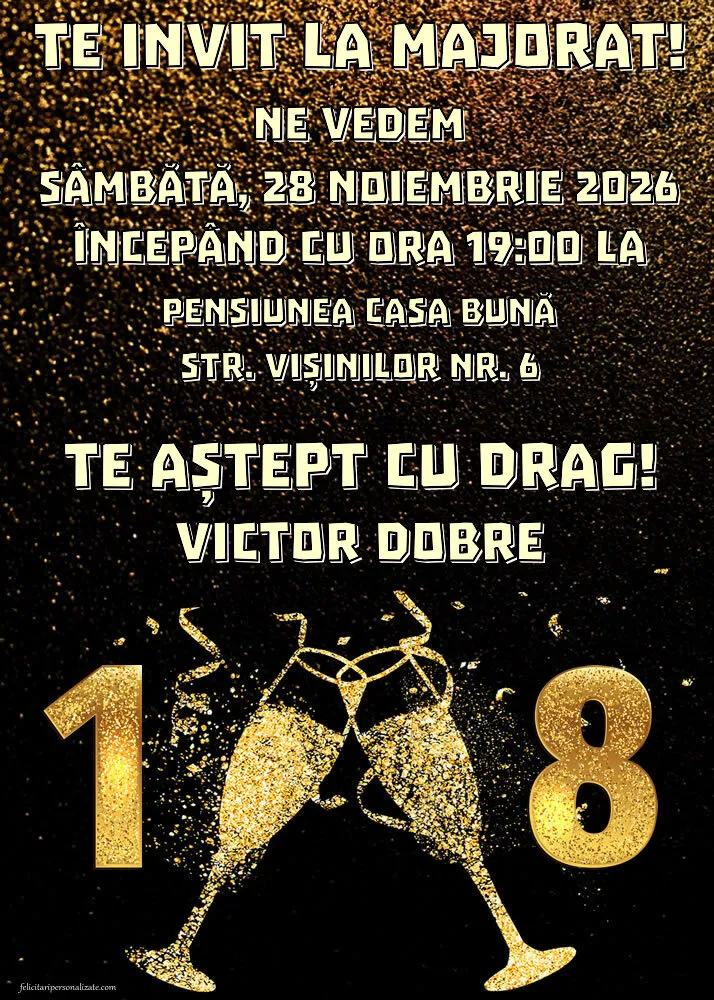 Invitație pentru 18 ani