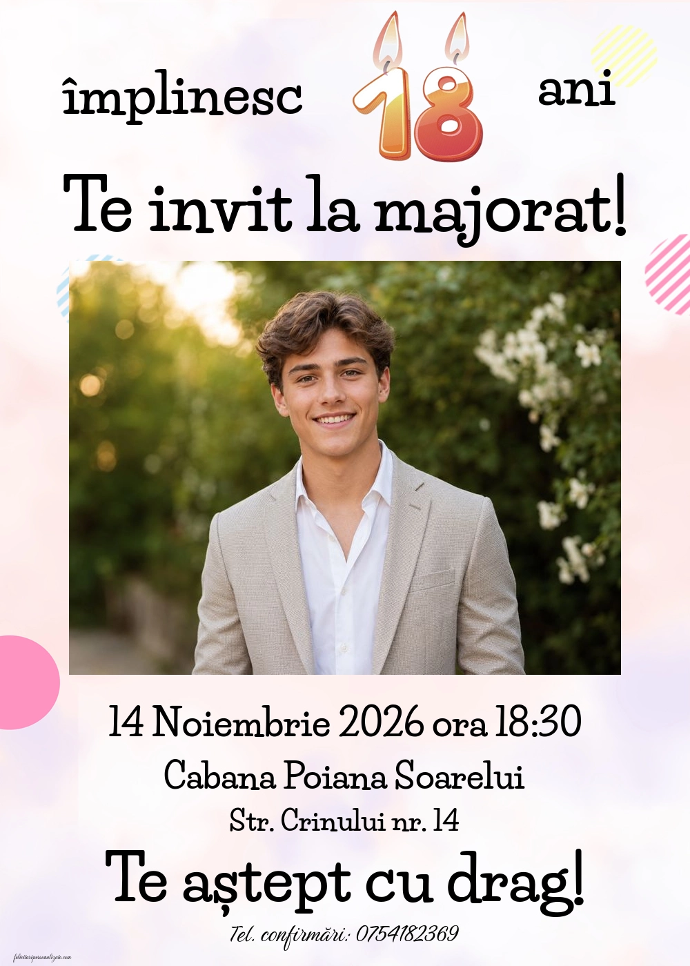 Invitație pentru 18 ani