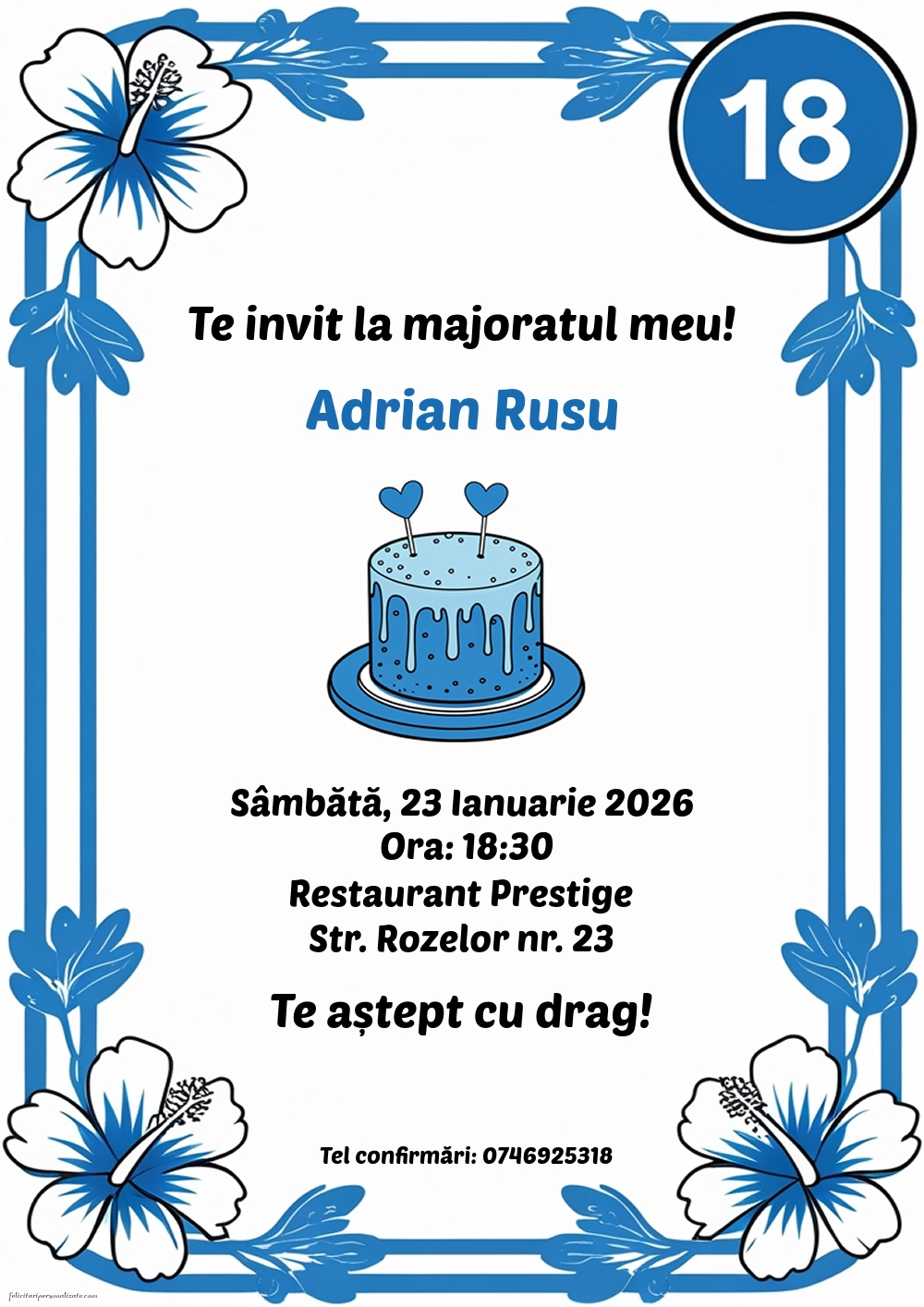 Invitație cu inimioare