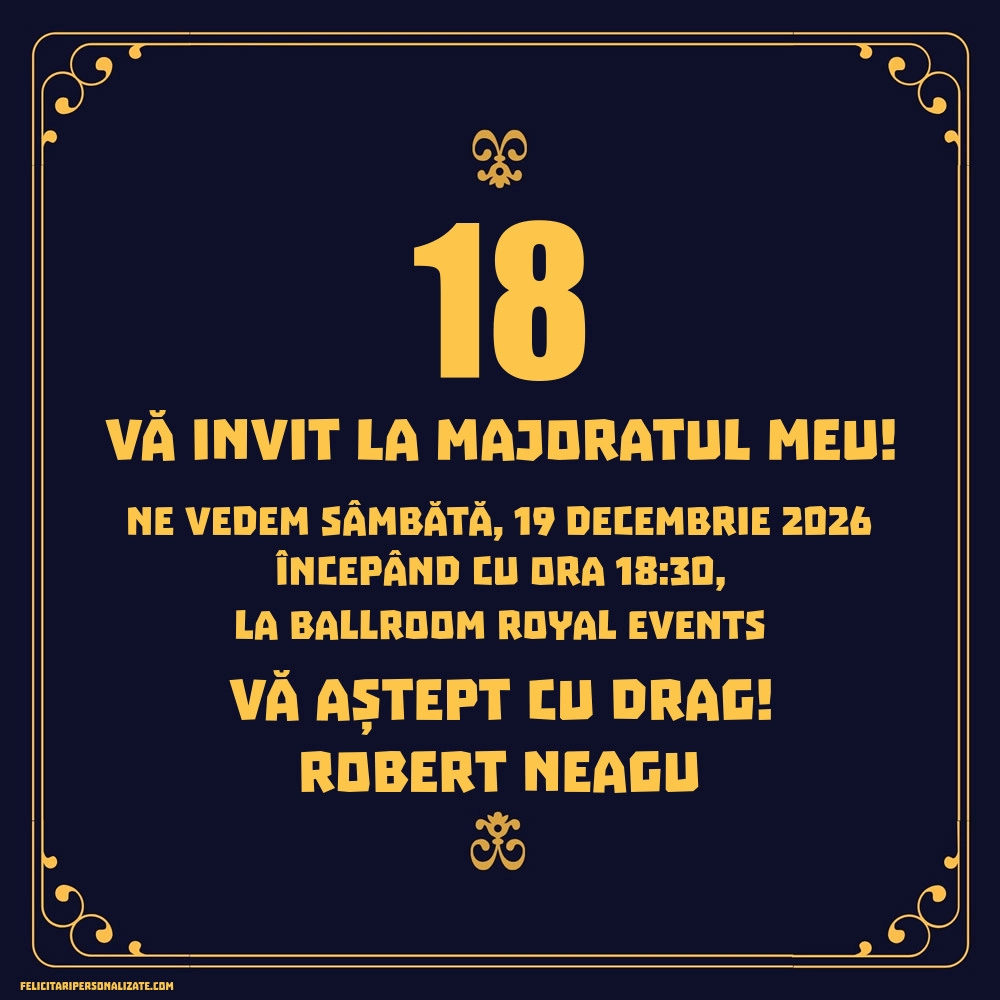 Invitație pentru 18 ani