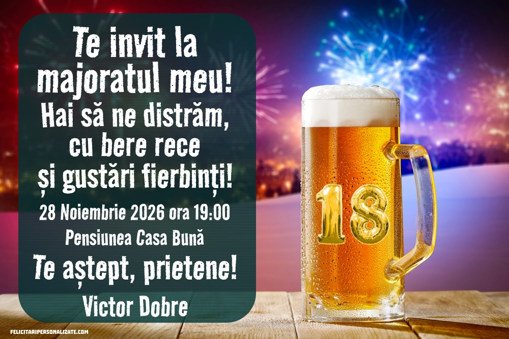 Invitație pentru 18 ani
