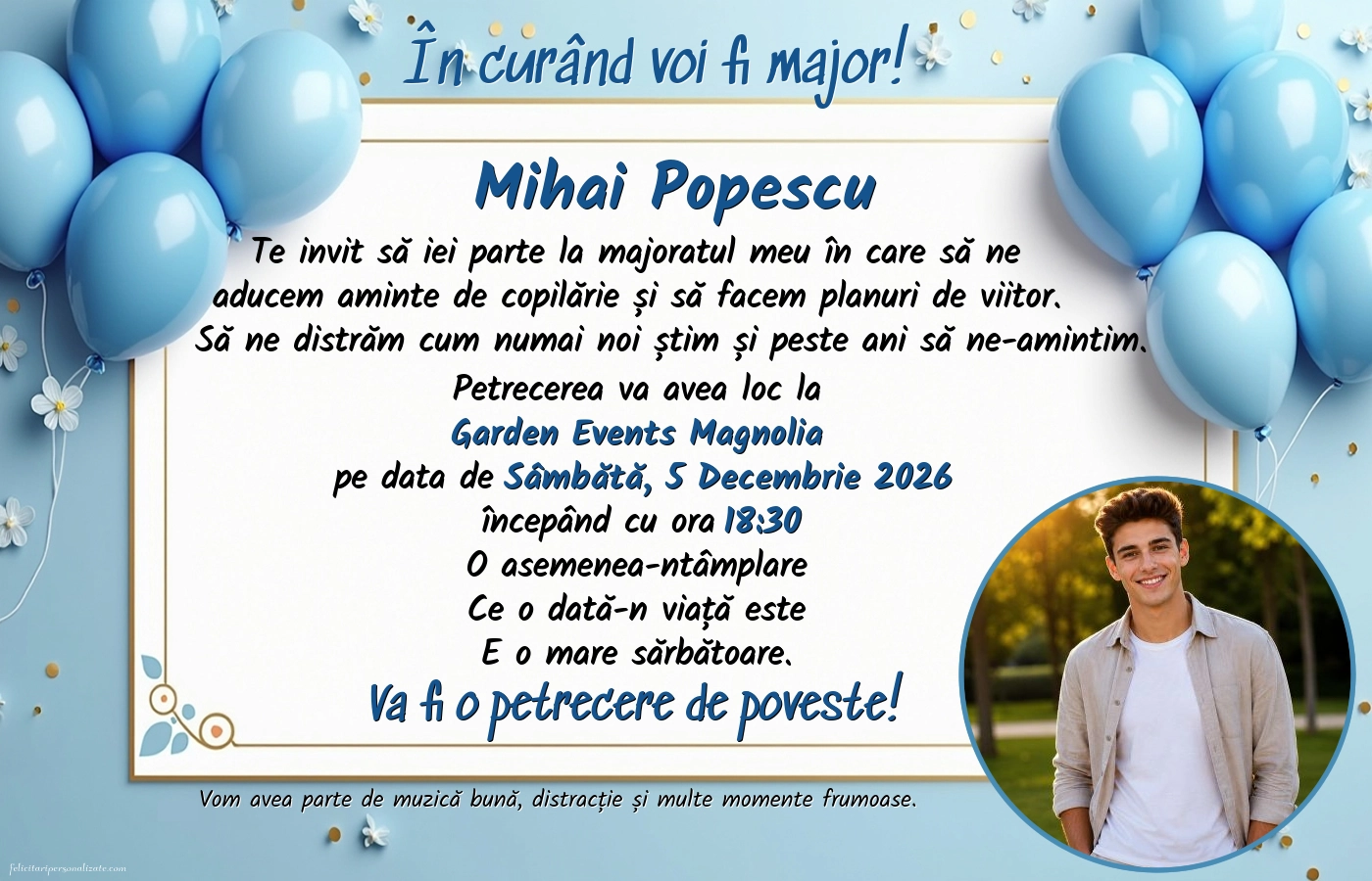 Invitație cu flori