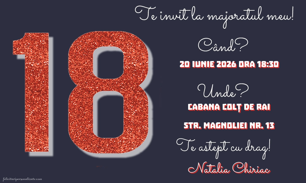 Invitație pentru 18