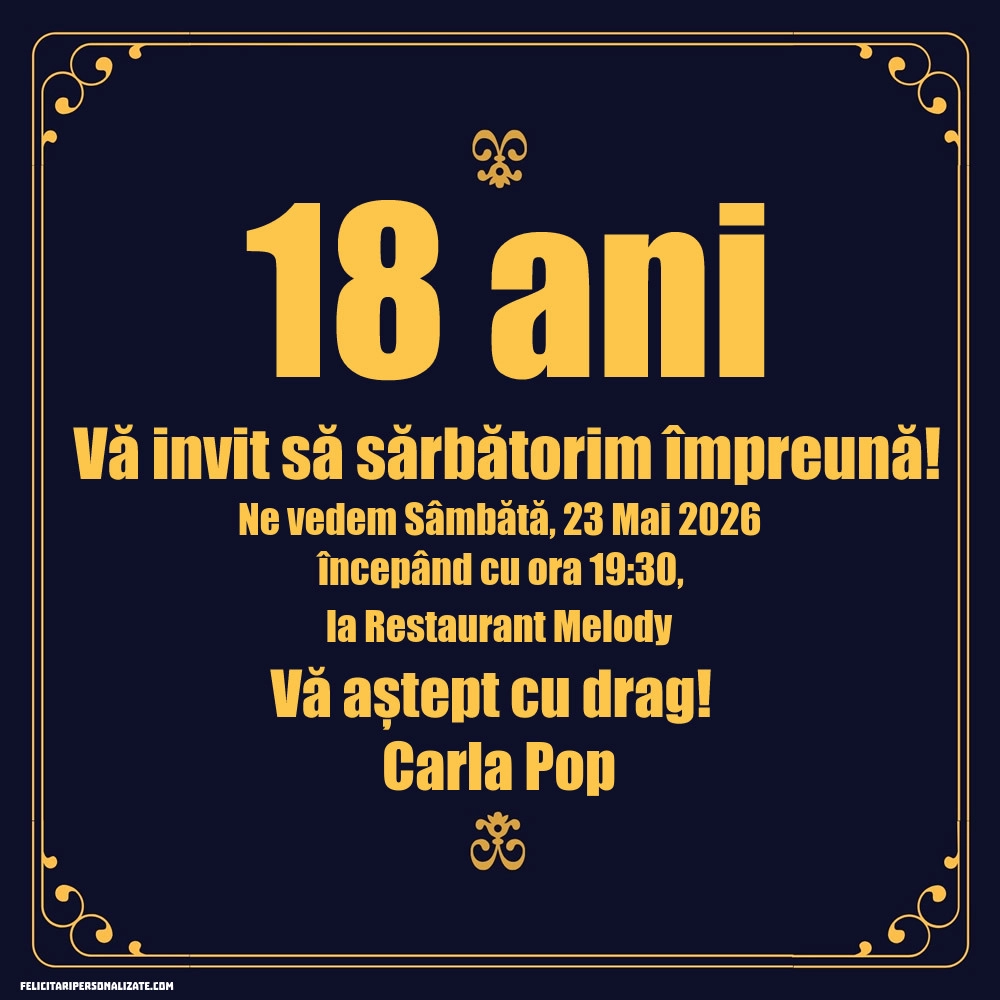 Invitație pentru 18