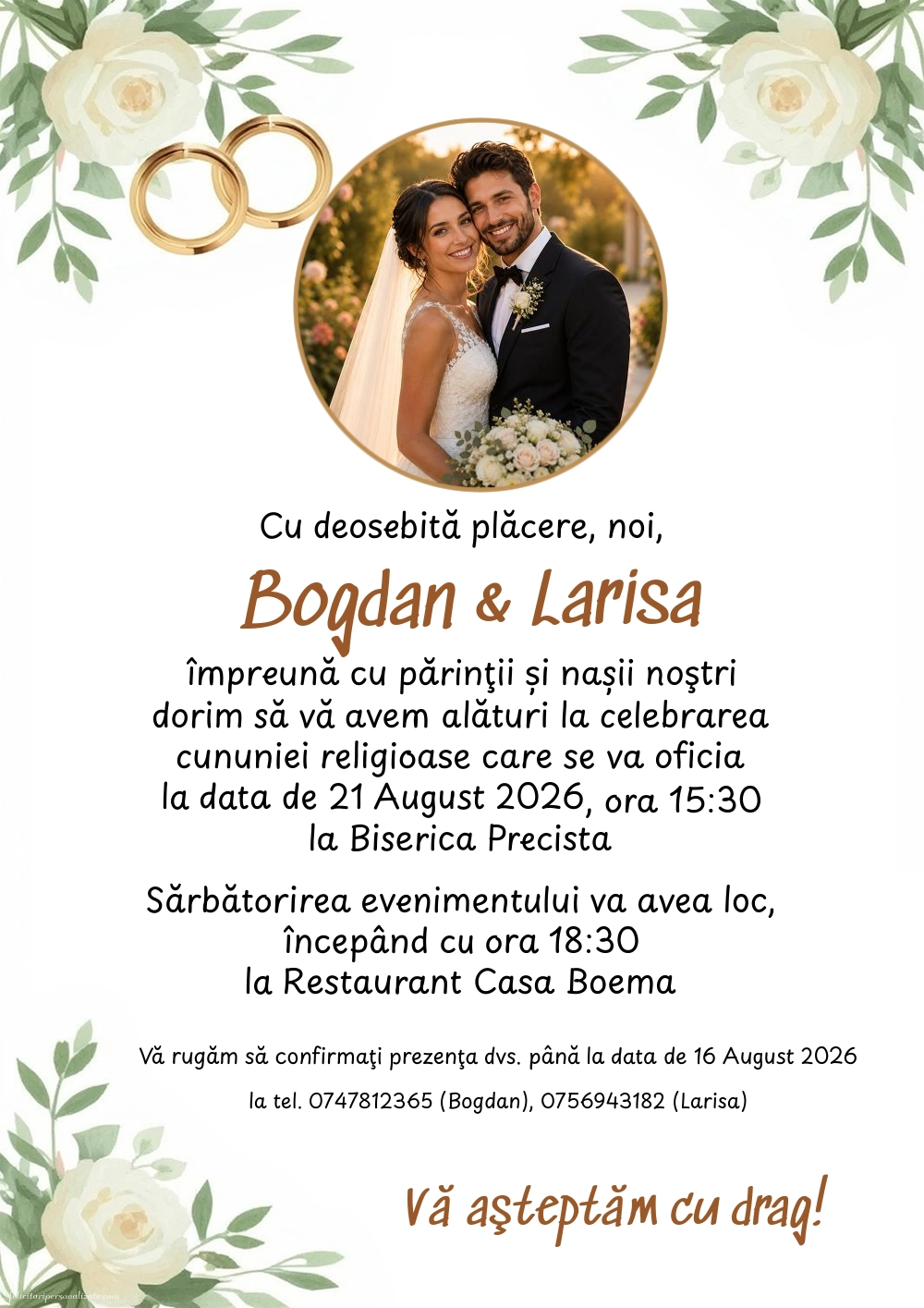 Invitație cu verighete