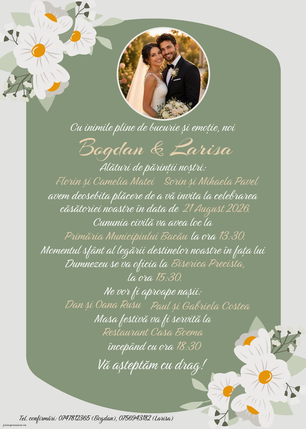 Invitație cu flori