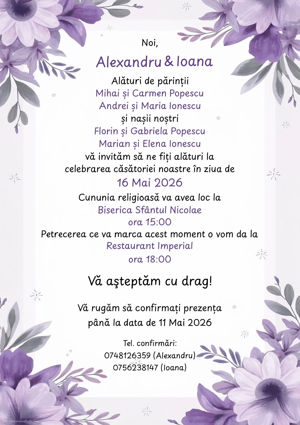 Invitație elegantă