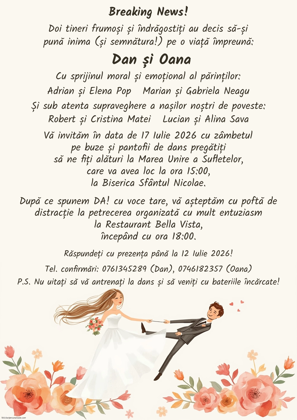 Invitație amuzantă