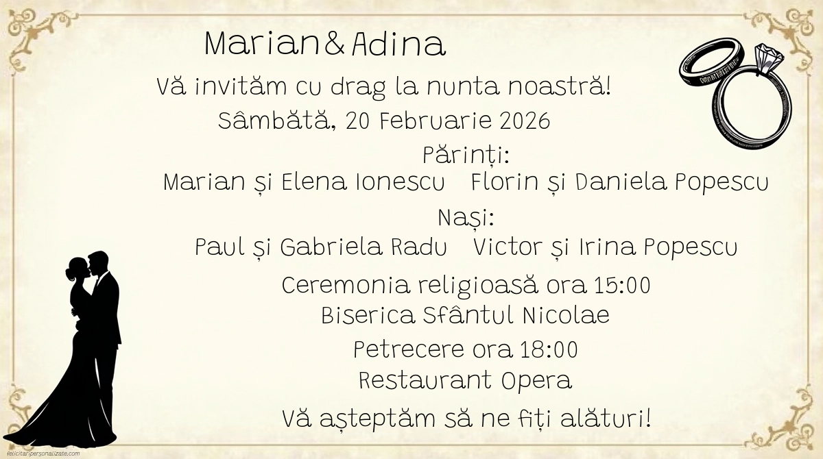 Invitație vintage