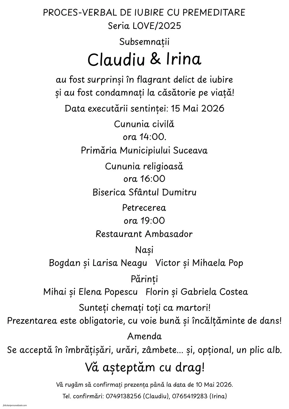 Invitație cu amendă