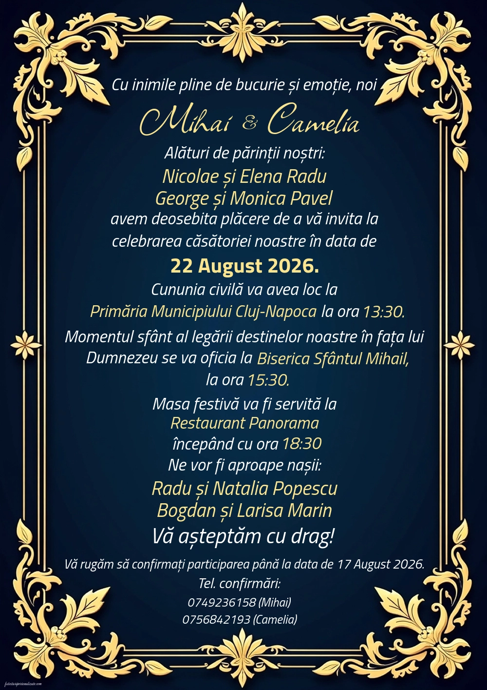 Invitație elegantă
