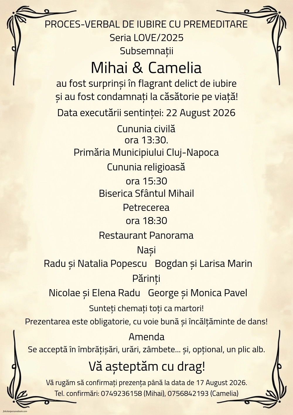 Invitație cu amendă