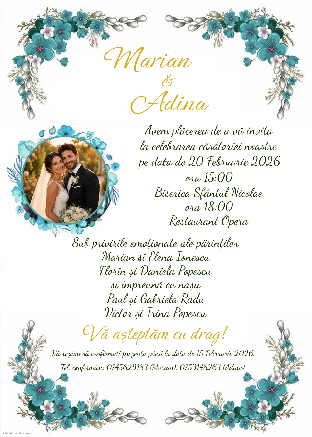 Invitație cu flori
