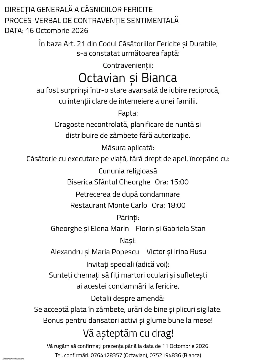 Invitație cu amendă