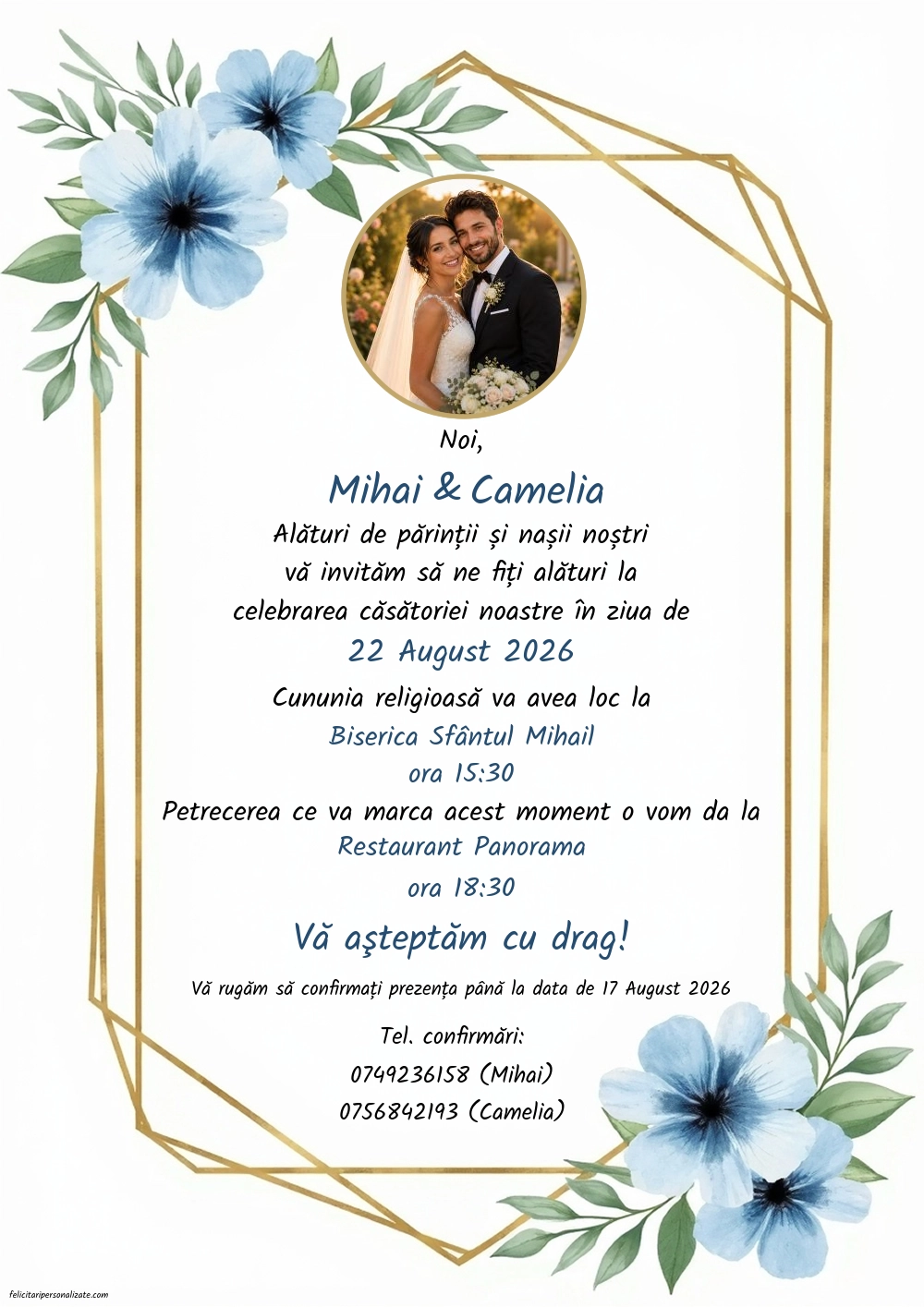 Invitație cu flori