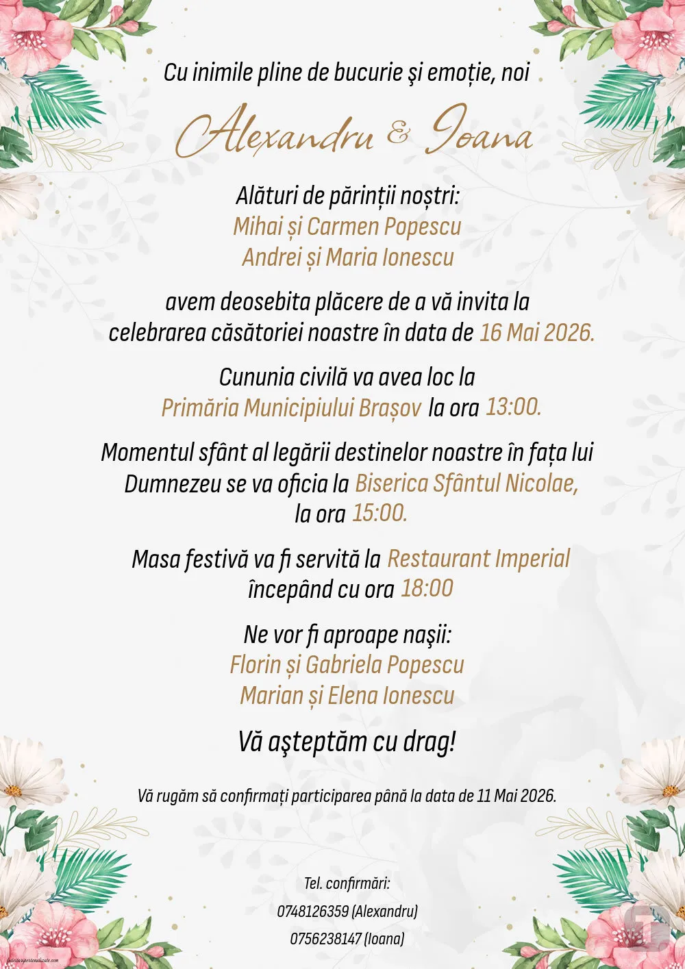 Invitație simplă