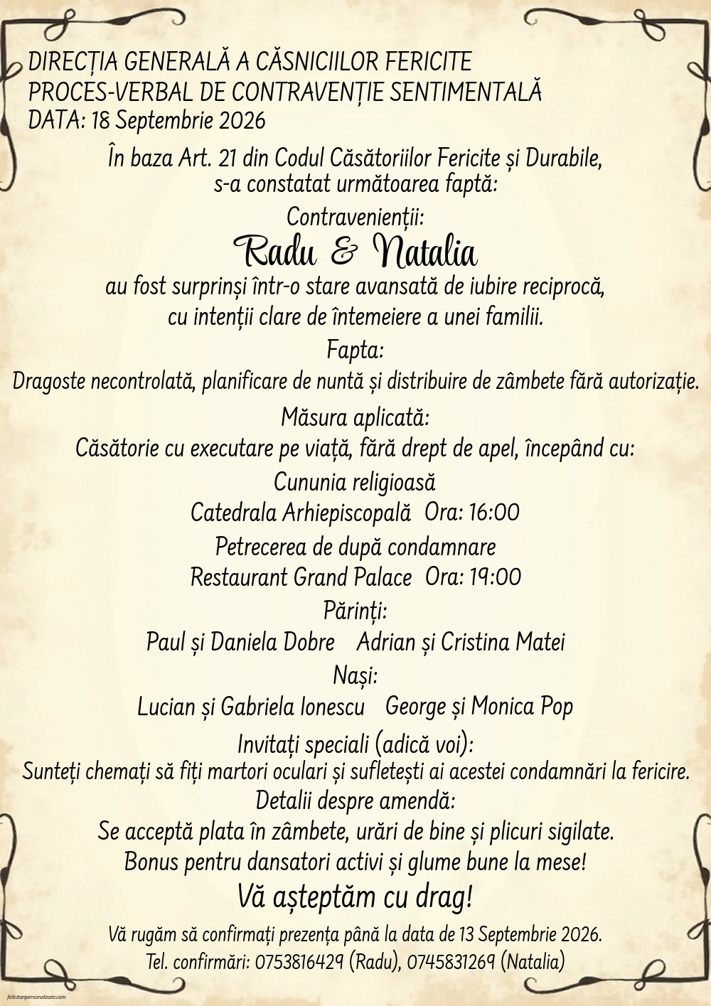 Invitație cu amendă