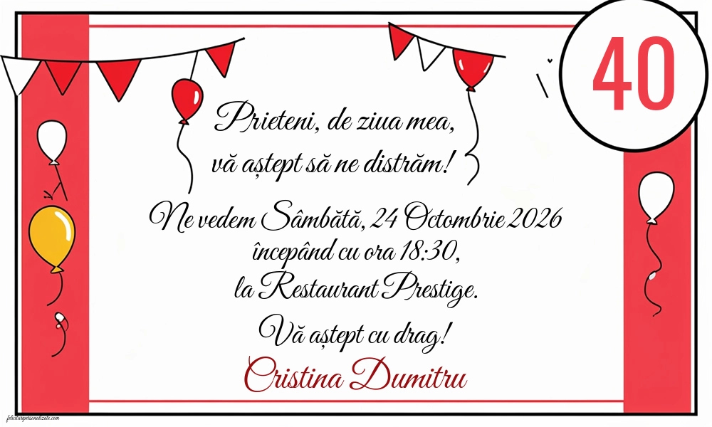 Invitație pentru prieteni