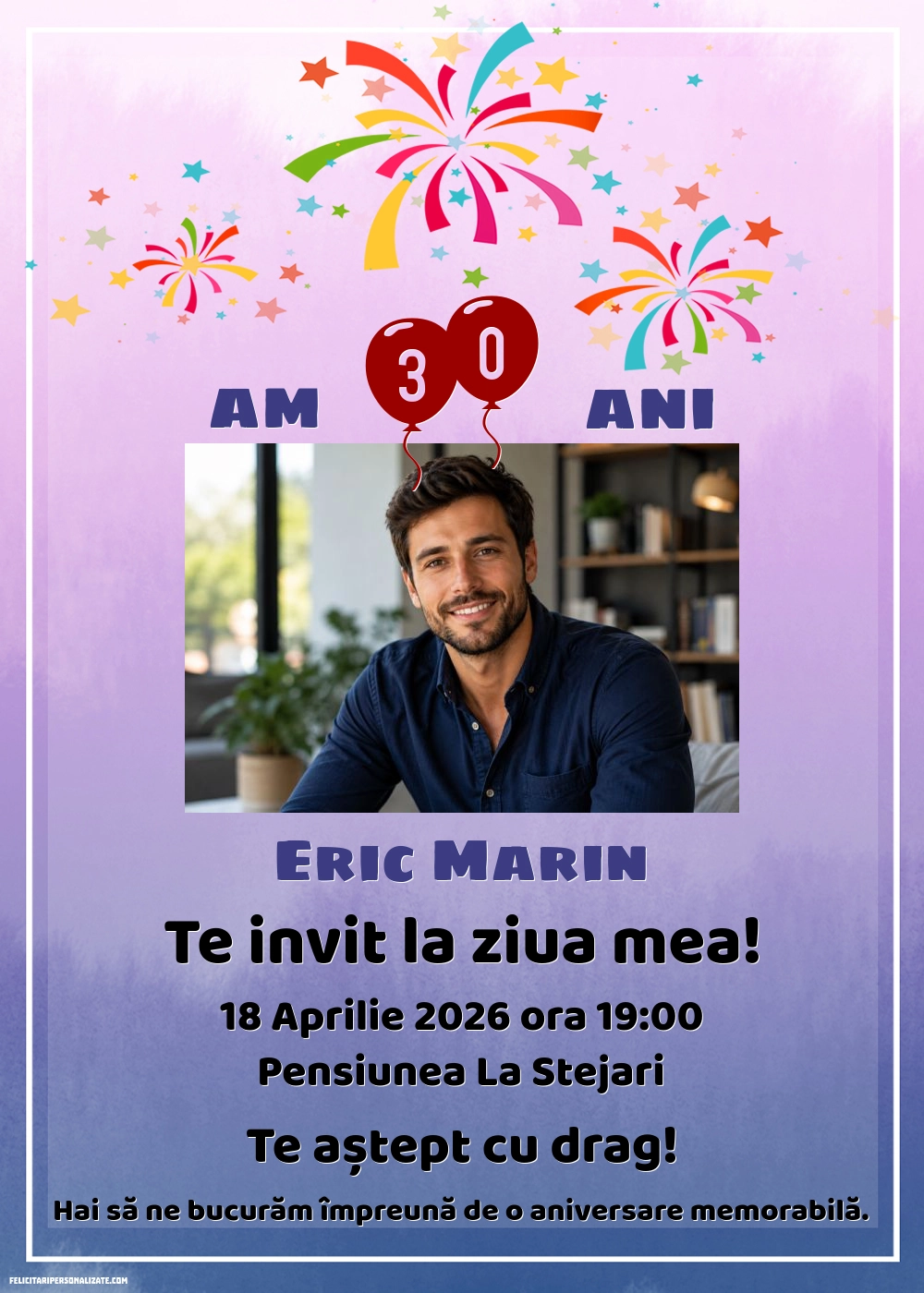 Invitație cu artificii