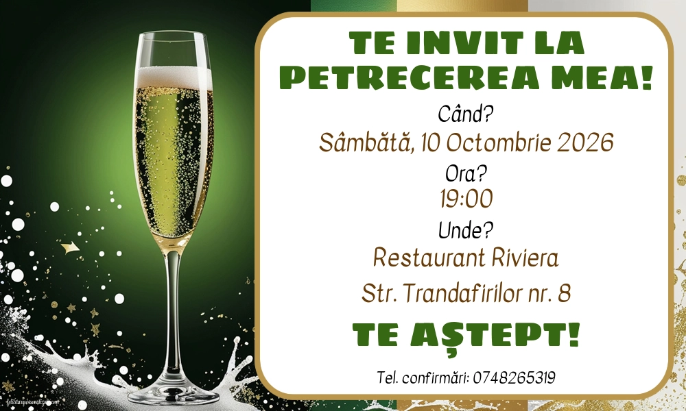 Invitație cu sampanie