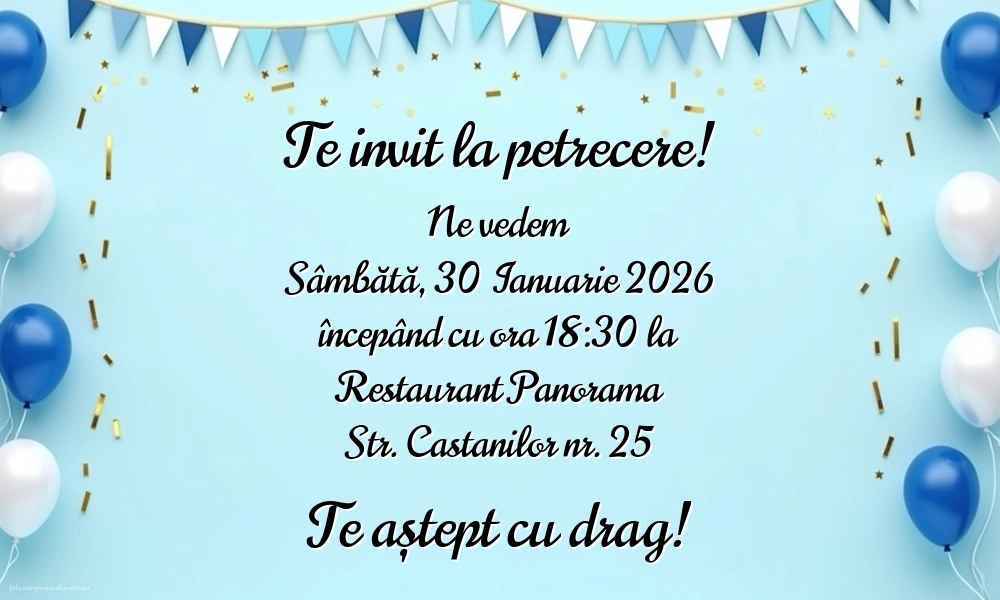 Invitație pentru petrecere