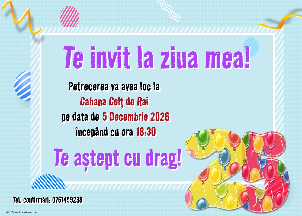 Invitație pentru 25 ani