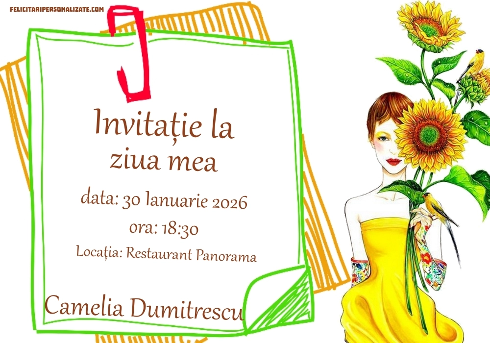 Invitație cu tort