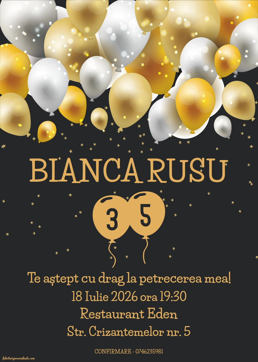 Invitație pentru 35 ani