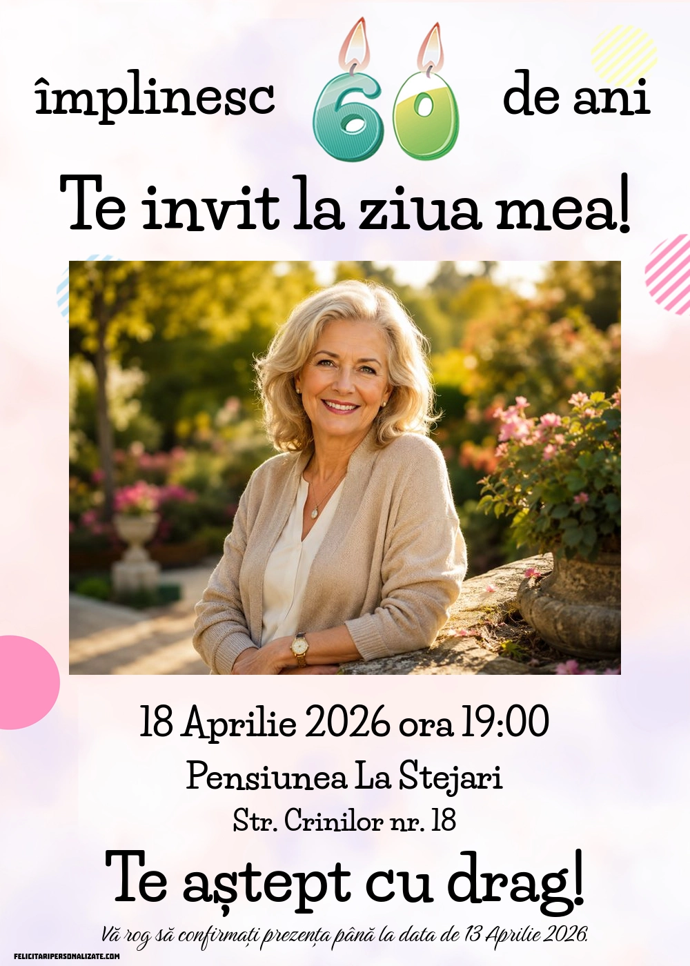 Invitație pentru 60 ani